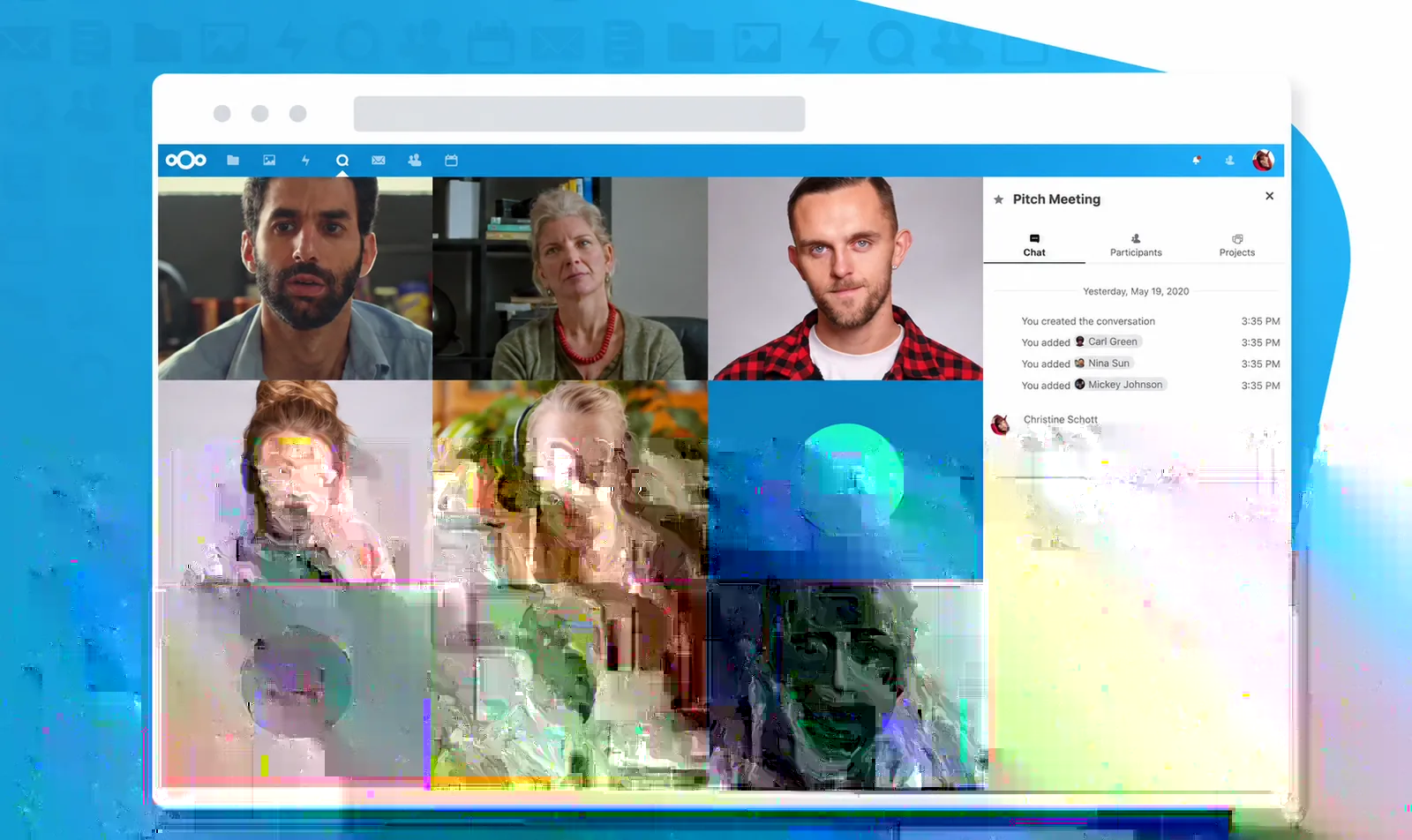 Two colleagues collaborating in Kaukus Nextcloud at a screen